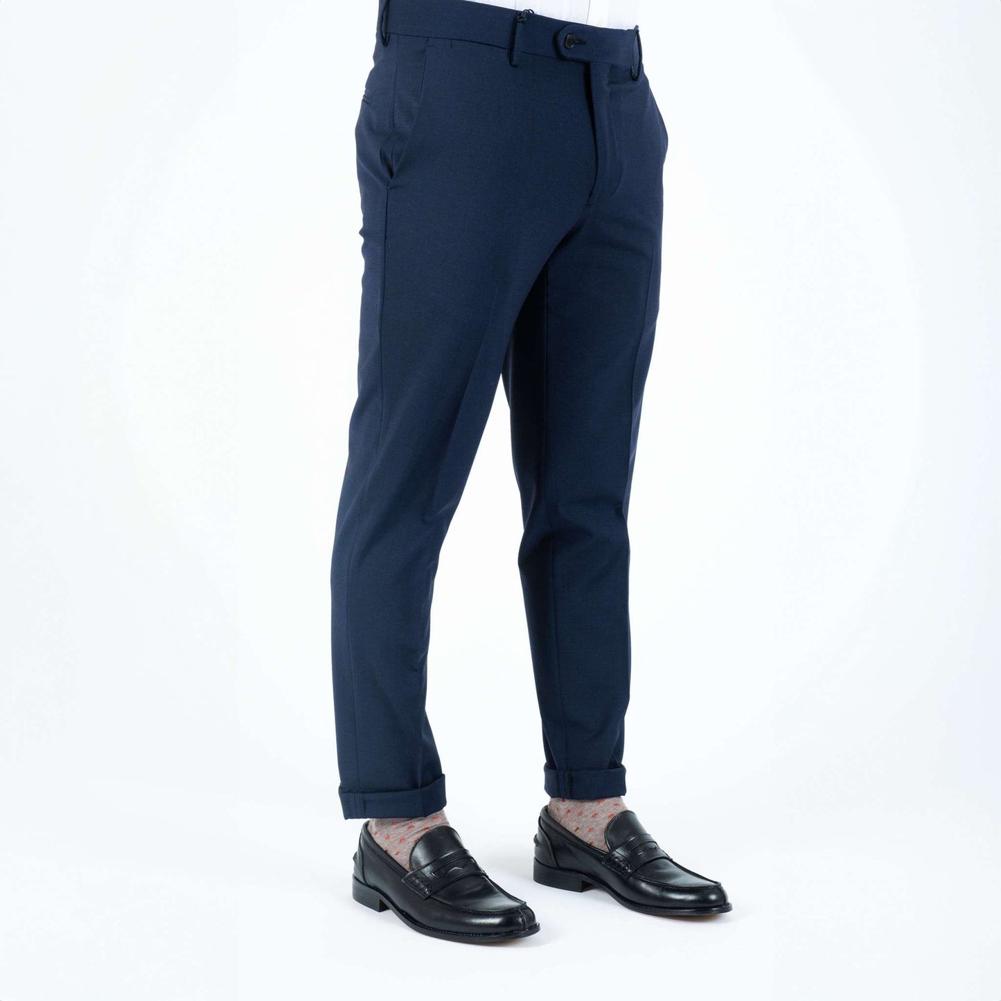 Langella Pantalone Fresco Lana Blu