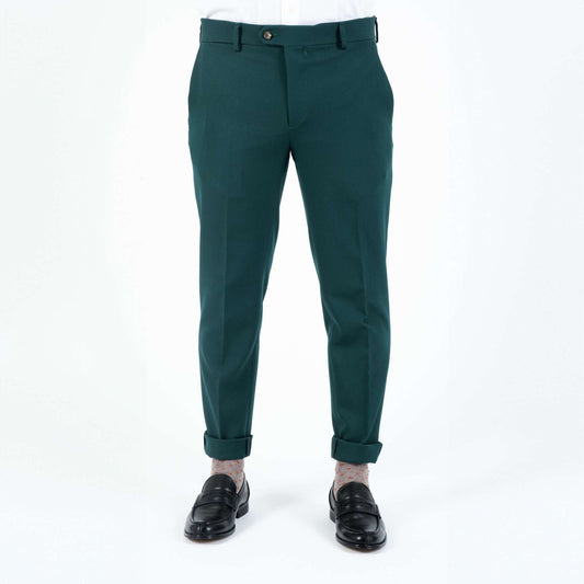 Langella Pantalone Fresco Lana Verde