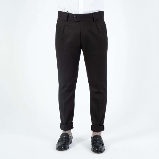 Langella Pantalone Doppio Bottone Nero