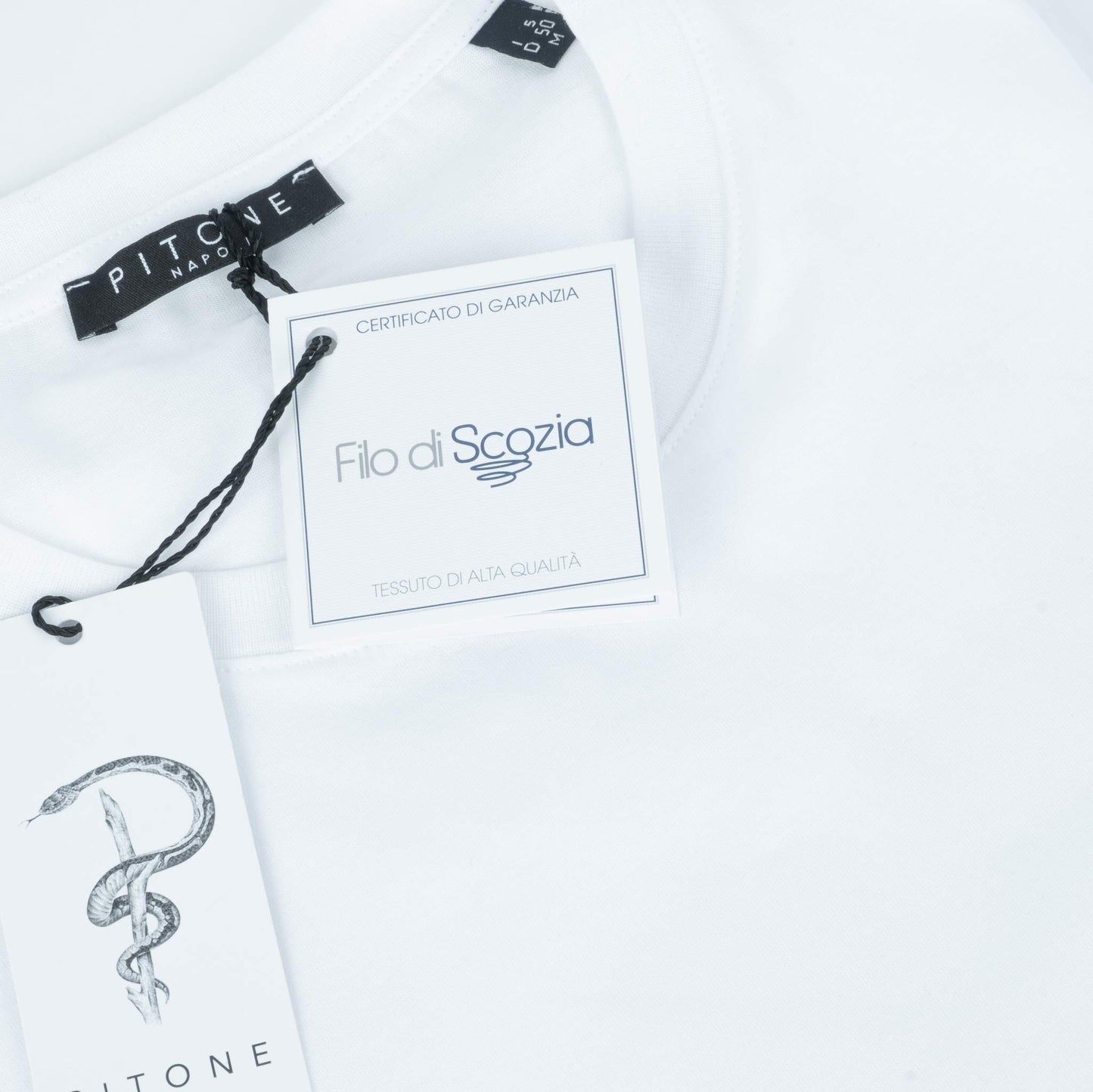 T-Shirt Pitone Filo Di Scozia Bianco